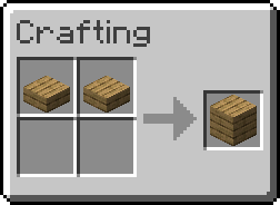 Shapeless crafting recipe, 2 Oak Slabs to one Oak Planks