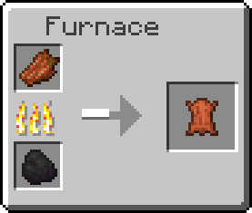 Smelting recipe, one Rotten Flesh to one Leather